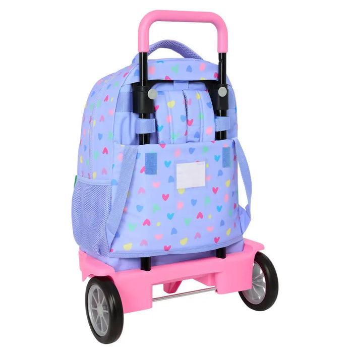 Училищна чанта с колелца Benetton Lila Люляк 33 x 45 x 22 cm