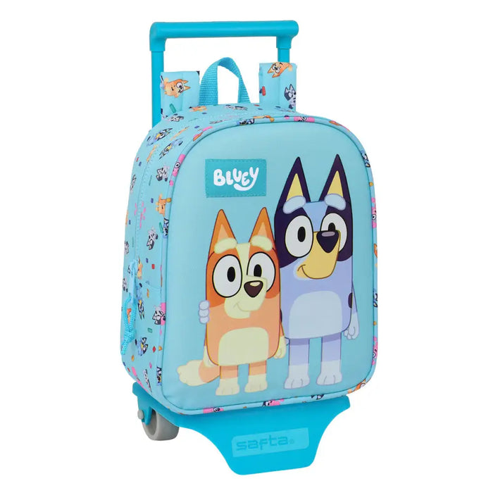 Училищна чанта с колелца Bluey Небесно синьо 22 x 27 x 10 cm