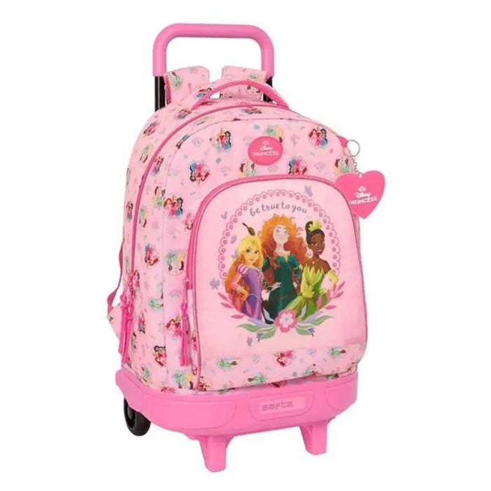 Училищна чанта с колелца Disney Princess Розов 33 x 45 x 22