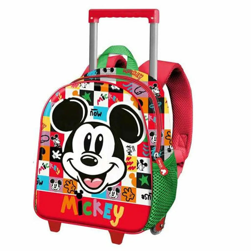 Училищна чанта с колелца Mickey Mouse Mood Червен Зелен 26