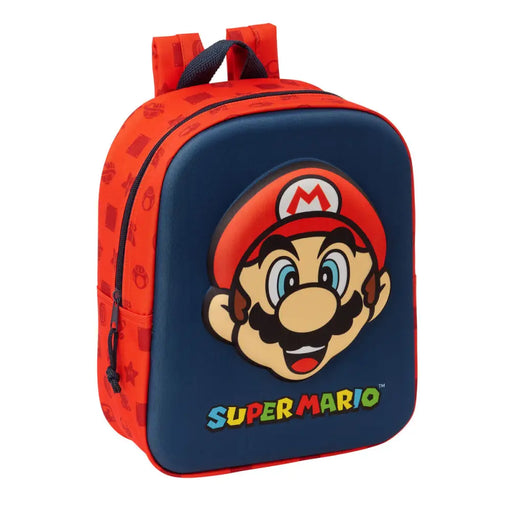 Училищна чанта Super Mario Червен Морско син 22 x 27 x 10 cm
