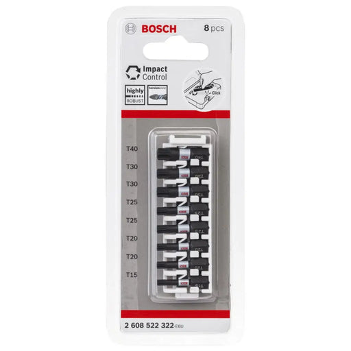 УДАРНИ БИТОВЕ T15-T40 8 БРОЯ 25 MM BOSCH IMPACT CONTROL