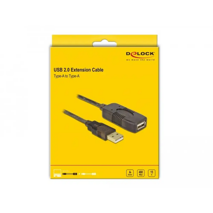Удължителен кабел DeLock USB-A женско - USB-A мъжко USB 2.0