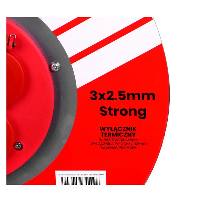 Удължителен кабел VERTEX PB25METAL 3x2,5 mm Черен