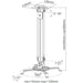 Удължител за таванна опора за проектор Techly 545-900 mm