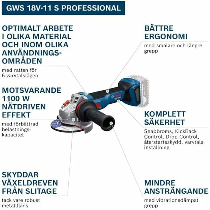 Ъглошлайф BOSCH GWS 18V-11 1100 W