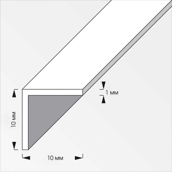 ЪГЛОВ ПРОФИЛ PVC 10X10 ММ 1 М ALFER ALUMINIUM