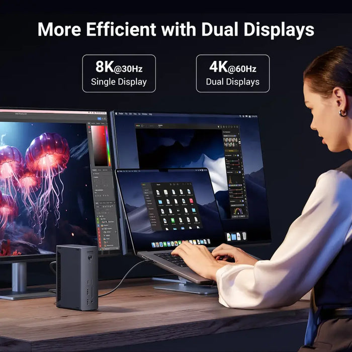 Ugreen U710 13in1 докинг станция 2x Thunderbolt 4 / 4x