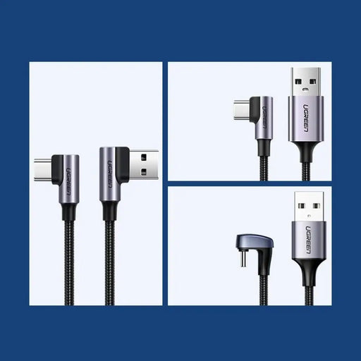 Ugreen ъглов кабел USB кабел - USB Type C Quick Charge 3.0