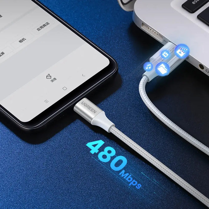 Ugreen US288 60133 USB-A / USB-C QC 3.0 3A 2m кабел - бял
