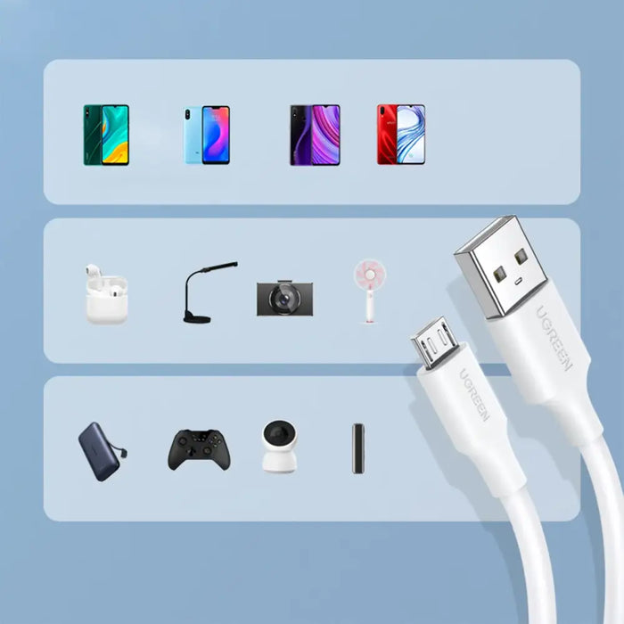 Ugreen US289 60141 micro USB / USB-A кабел 1м - бял