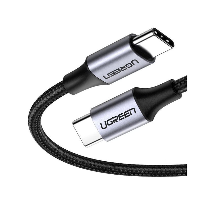 ПЛЕТЕН КАБЕЛ ЗА ЗАРЕЖДАНЕ 1М USB-C/USB-C 3А 60W UGREEN - СИВ