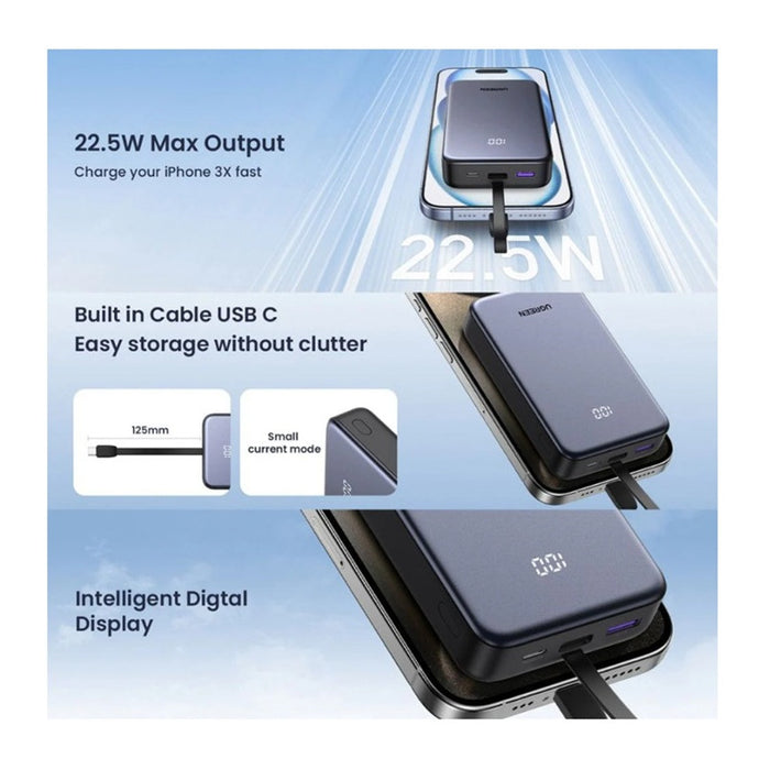 Преносима батерия Powerbank 20 000mAh С ВГРАДЕН КАБЕЛ 22.5W PB505 UGREEN