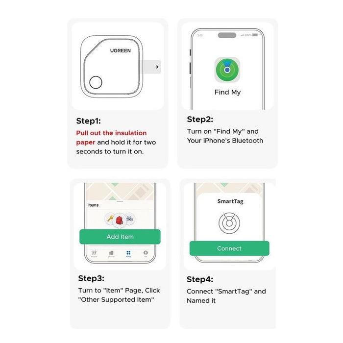SMART УСТРОЙСТВО ЗА НАМИРАНЕ НА ИЗГУБЕНИ ВЕЩИ FINDER APPLE CERTIFIED Bluetooth 5.0 UGREEN