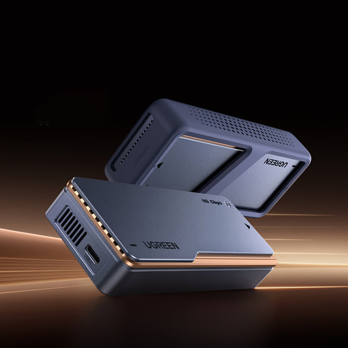 Ugreen D703 USB4 40Gb/s M.2 NVMe SSD корпус с активно охлаждане - сив
