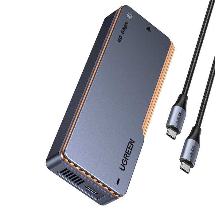 Ugreen D703 USB4 40Gb/s M.2 NVMe SSD корпус с активно охлаждане - сив