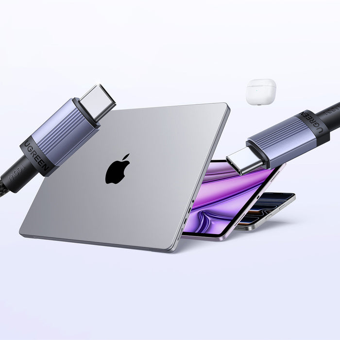 Ugreen USB-C към USB-C PD кабел 100W 5A 1m - черен