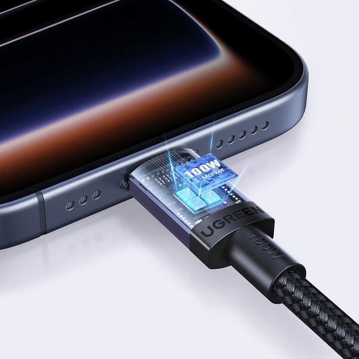 Ugreen USB-C към USB-C PD кабел 100W 5A 3m - Черен