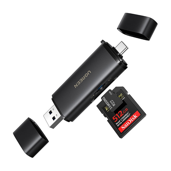 Ugreen 2в1 USB-C / USB-A SD 4.0 UHS-II четец за карти - черен
