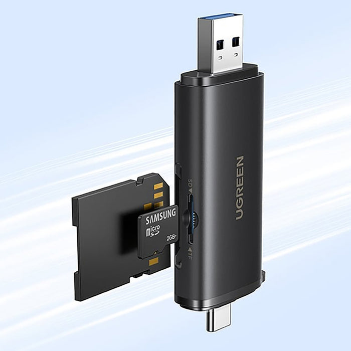 Ugreen 2в1 USB-C / USB-A SD 4.0 UHS-II четец за карти - черен