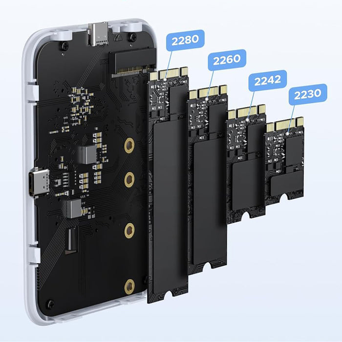 Ugreen M.2 NVMe SSD магнитен калъф - бял