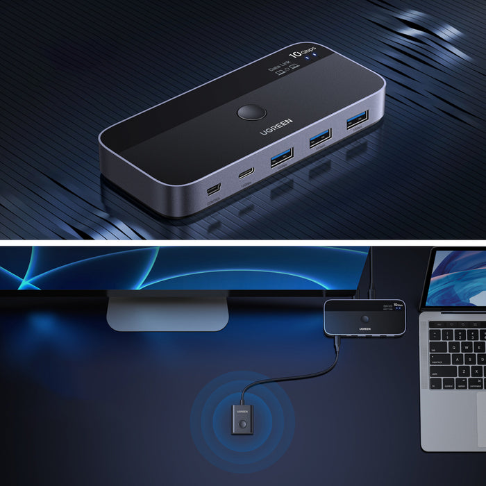 Ugreen превключвател USB-C USB-A 10Gb/s - сив