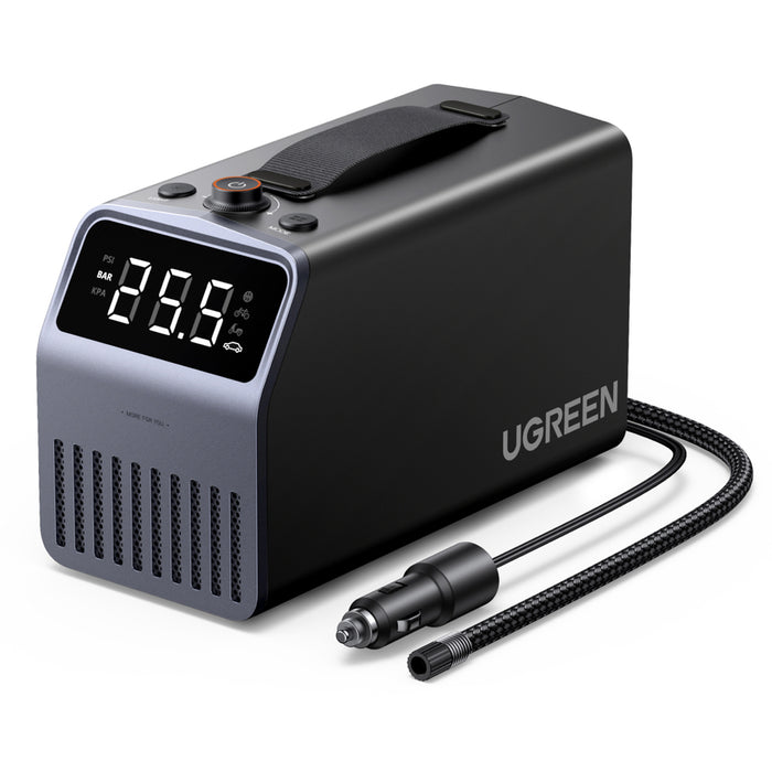 Ugreen 150 PSI 12V електрическа помпа за гуми с дигитален дисплей - сива
