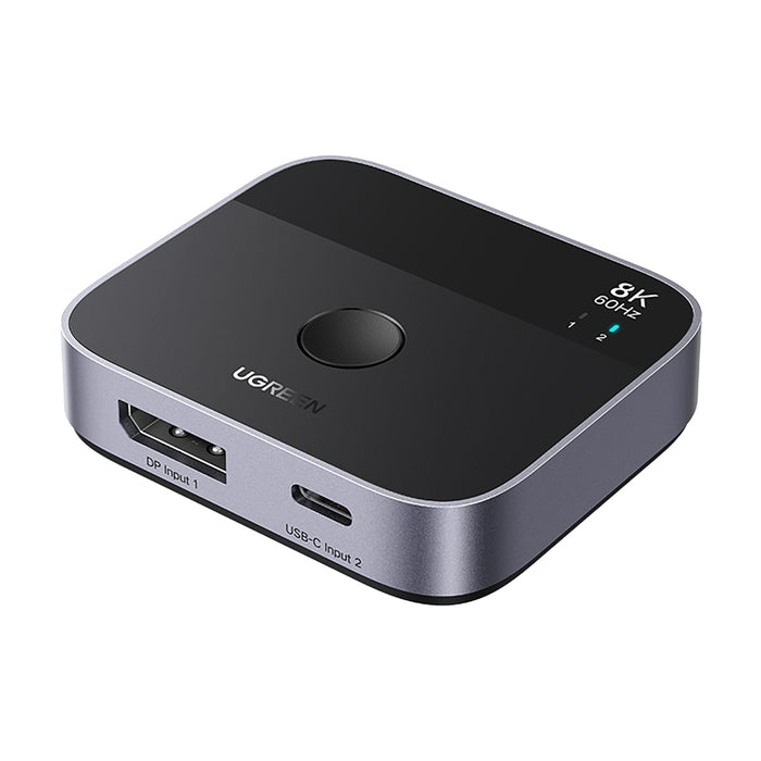 Ugreen DisplayPort/USB-C към USB-C превключвател - сив
