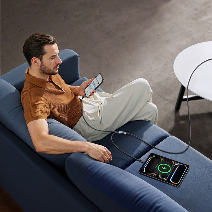 Ugreen 2в1 USB-C кабел - 2xUSB-C PD 140W 2м - Черен