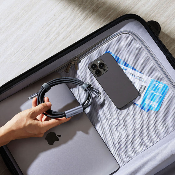 Ugreen 2в1 USB-C кабел - 2xUSB-C PD 140W 2м - Черен