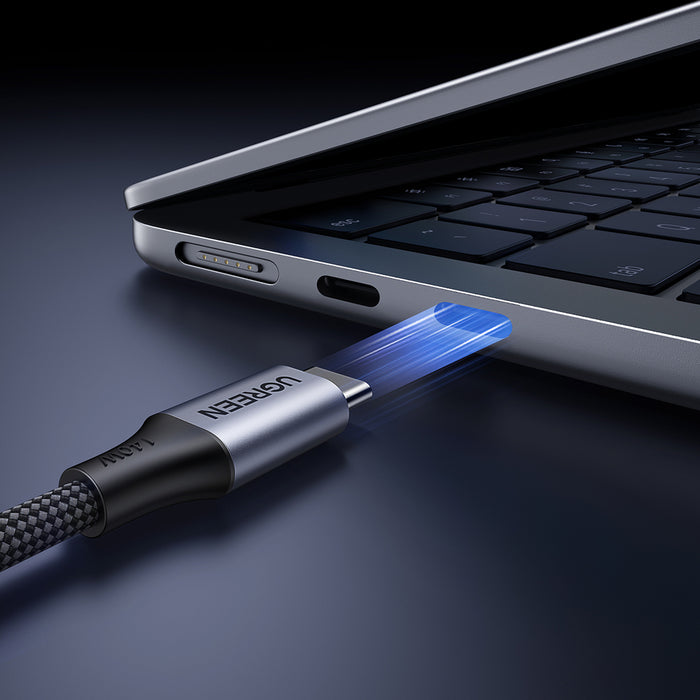 Ugreen 2в1 USB-C кабел - 2xUSB-C PD 140W 2м - Черен