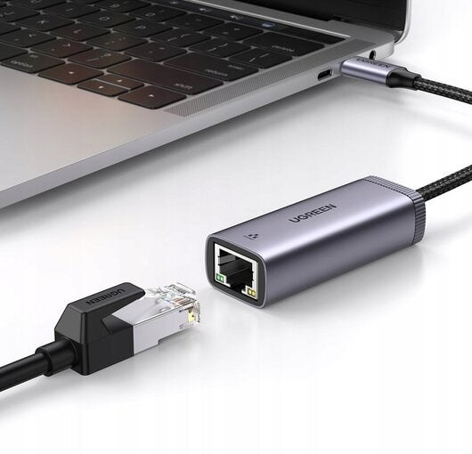 Ugreen външен USB Type-C мрежов адаптер - RJ45 1 Gbps (1000 Mbps) Сив