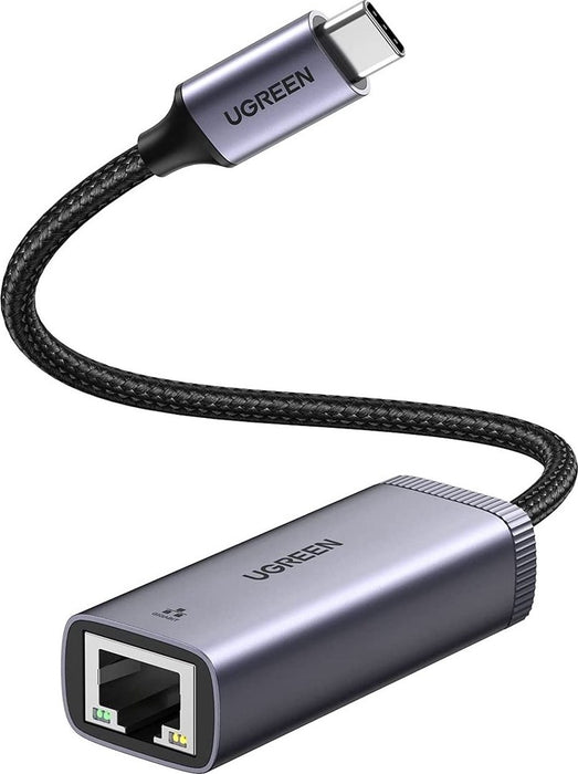 Ugreen външен USB Type-C мрежов адаптер - RJ45 1 Gbps (1000 Mbps) Сив