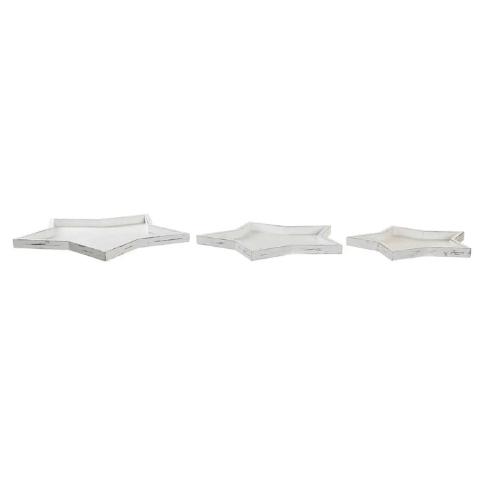 Украса за център на маса DKD Home Decor Бял Дървен 57 x 54