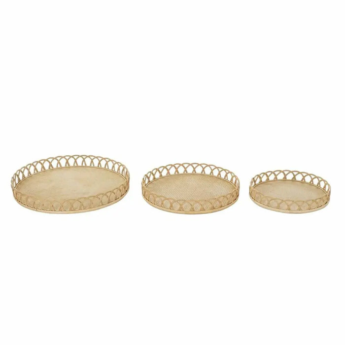 Украса за център на маса DKD Home Decor Кафяв Бамбук 8 cm
