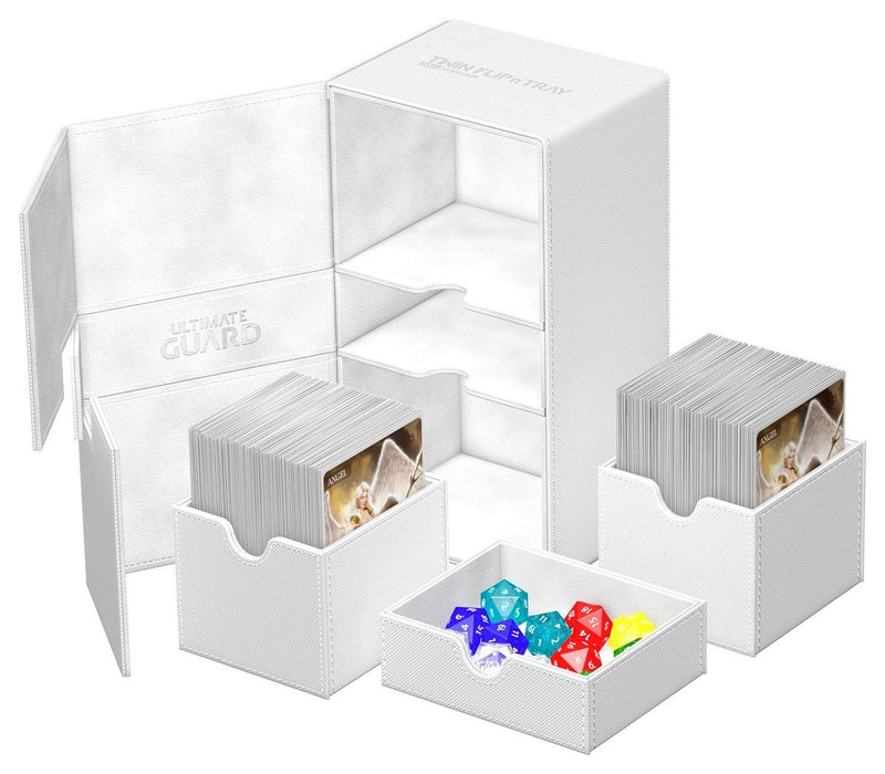 Кутия за карти и аксесоари Ultimate Guard Twin Flip`n`Tray XenoSkin - Monocolor White (200+ бр.)