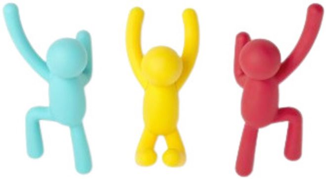 Комплект от 3 закачалки Umbra - Buddy, 7 x 17 x 8 cm