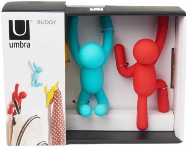 Комплект от 3 закачалки Umbra - Buddy, 7 x 17 x 8 cm