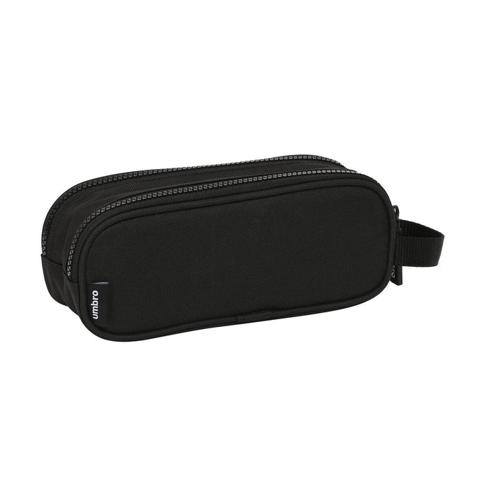 Двоен Моливник Umbro Flash Черен 21 x 8 x 6 cm