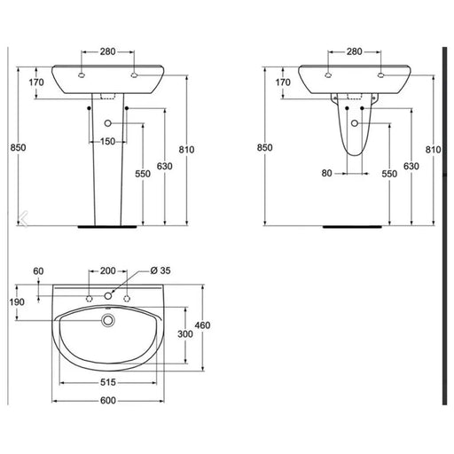 УМИВАЛНИК ALPHA IDEALSTANDARD R027401