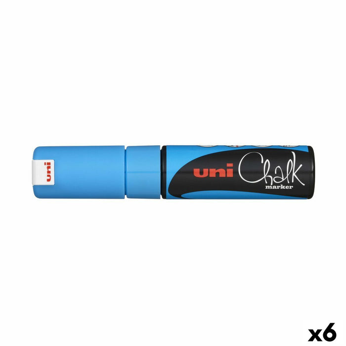 Течни тебеширени маркери Uni-Ball PWE-8K Син Светло син (6 Части) (6 броя)