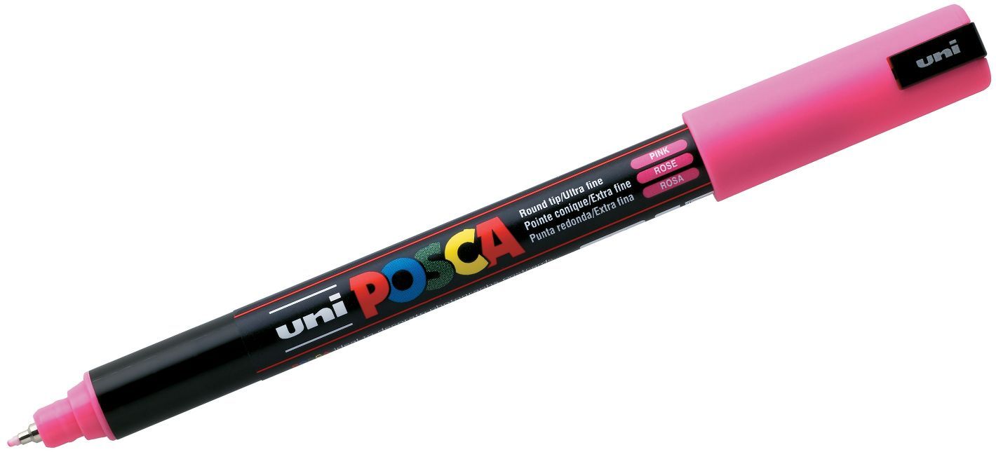 Перманентен, ултра фин маркер Uni Posca - PC-1MR, 0.7 mm, розов