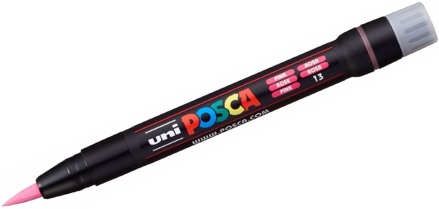Перманентен маркер четка Uni Posca - PCF-350, розов