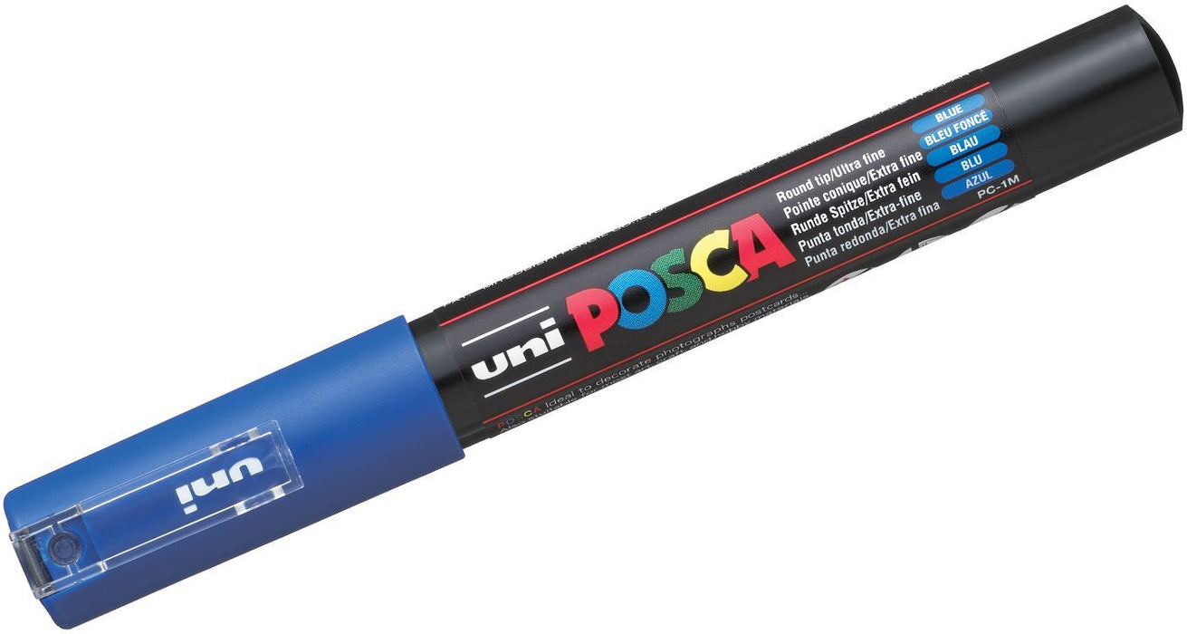 Перманентен маркер с объл връх Uni Posca - PC-1M, 1.0 mm, син