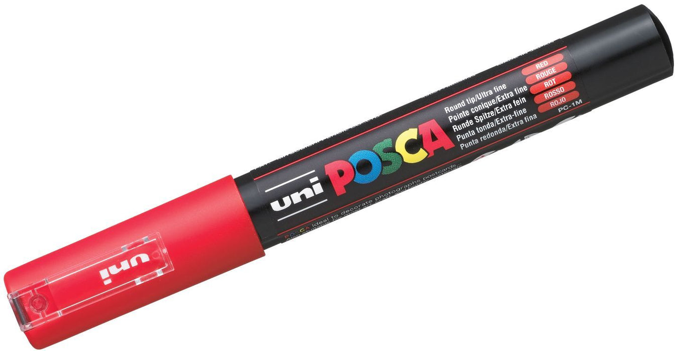 Перманентен маркер с объл връх Uni Posca - PC-1M, 1.0 mm, червен