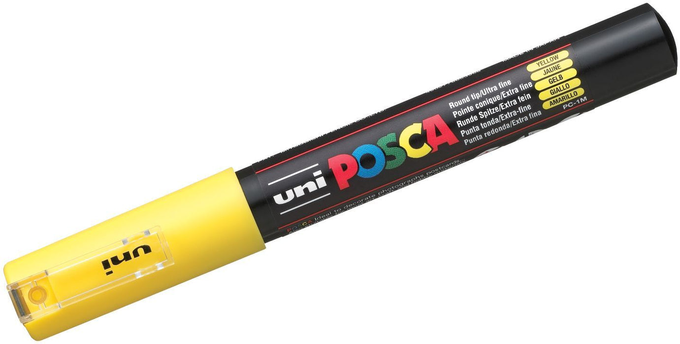 Перманентен маркер с объл връх Uni Posca - PC-1M, 1.0 mm, жълт