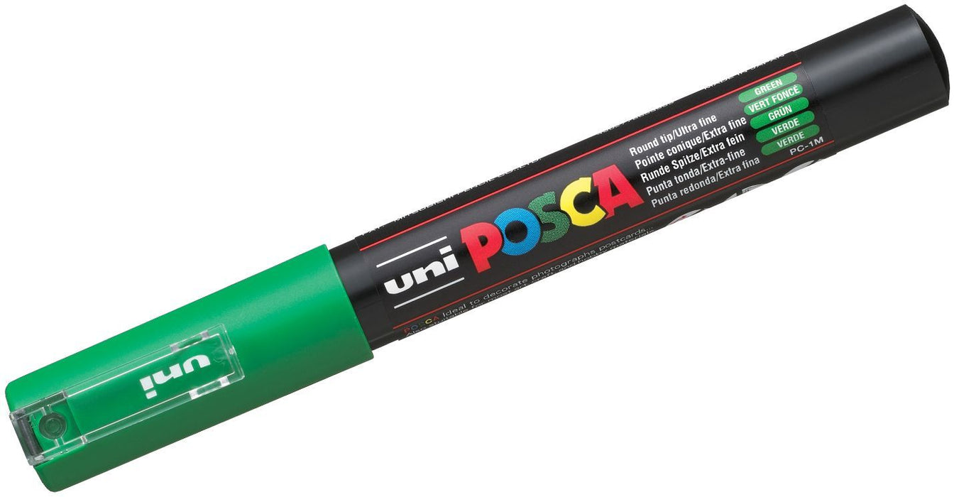 Перманентен маркер с объл връх Uni Posca - PC-1M, 1.0 mm, зелен