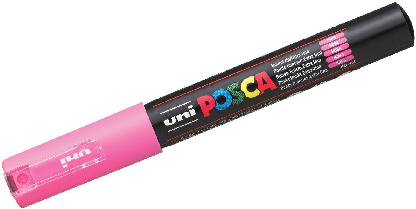 Перманентен маркер с объл връх Uni Posca - PC-1M, 1.0 mm, розов