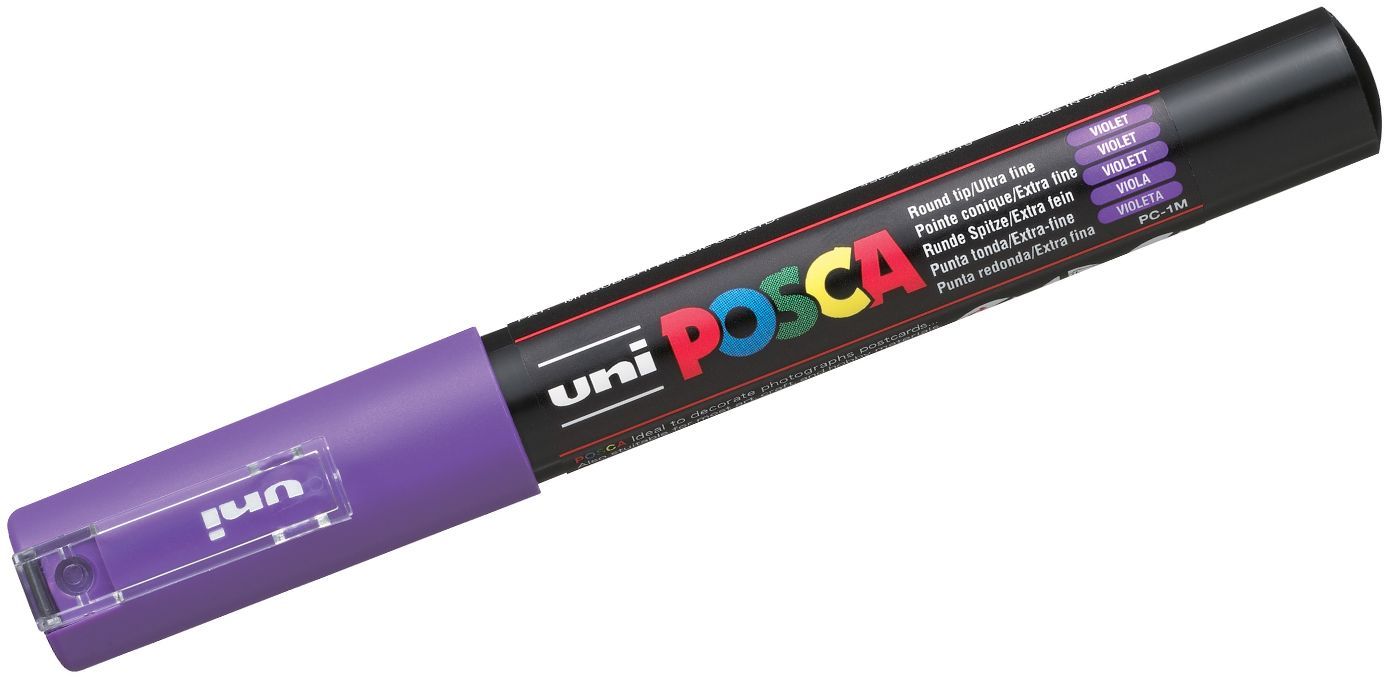 Перманентен маркер с объл връх Uni Posca - PC-1M, 1.0 mm, лилав