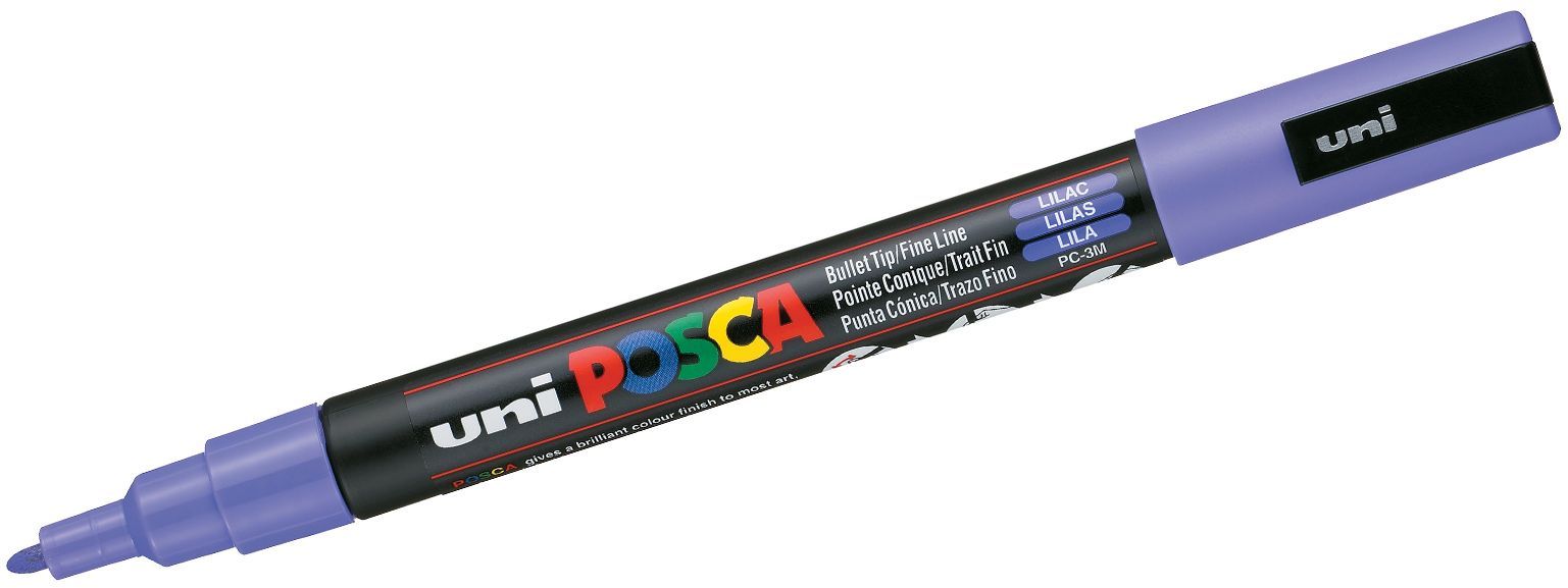 Перманентен маркер с объл връх Uni Posca - PC-3M, 1.5 mm, люляков